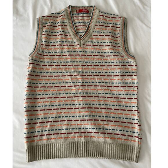 Vtg. Deekay Oswel V-neck Sweater Vest Casual Preppy - Picture 1 of 7